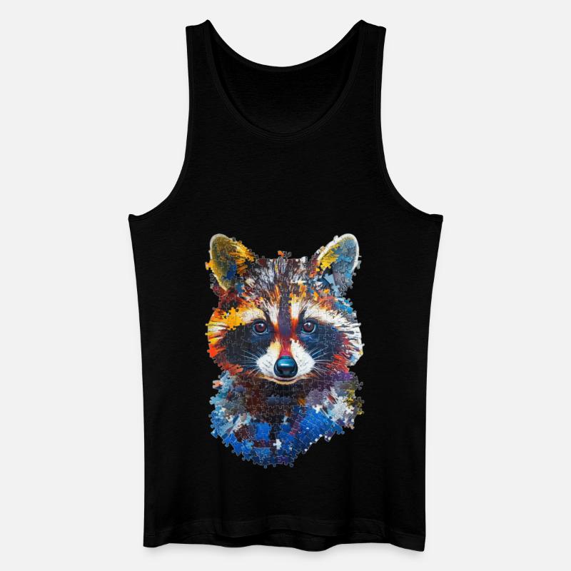 Waschbär - Männer Bio Tank Top - Schwarz