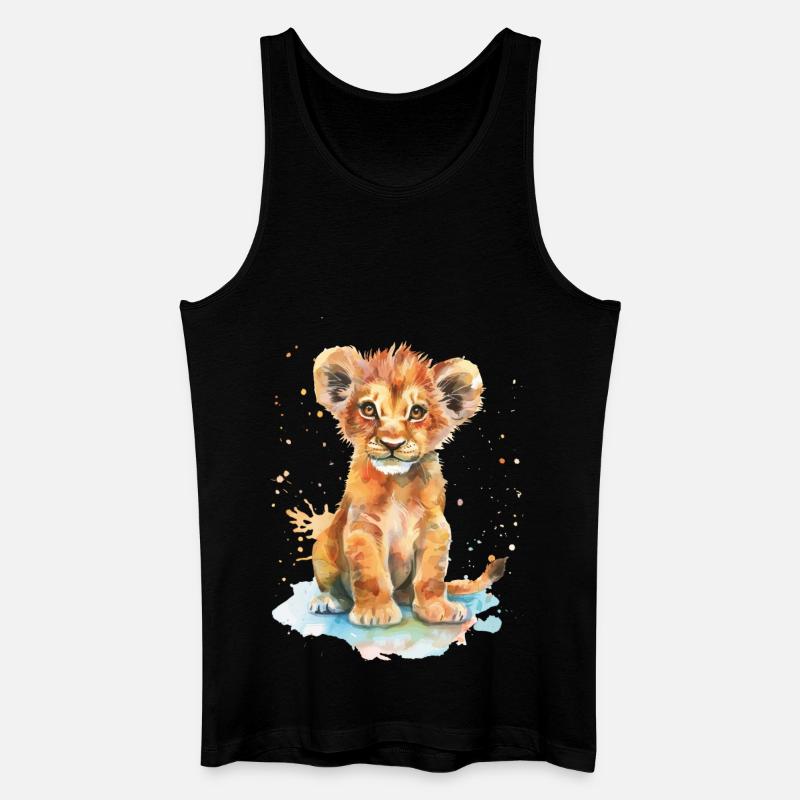 Löwe - Männer Bio Tank Top - Schwarz