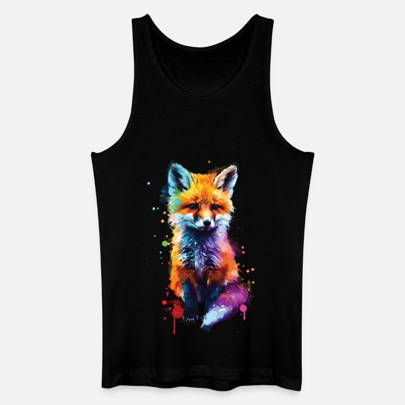 Fuchs - Männer Bio Tank Top - Schwarz