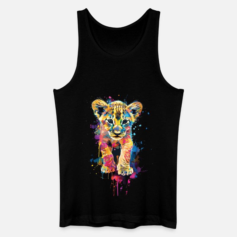 Löwe - Männer Bio Tank Top - Schwarz