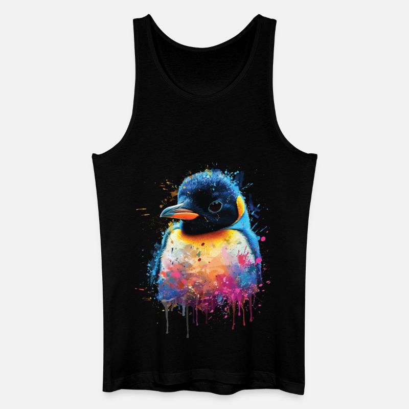 Pinguin - Männer Bio Tank Top - Schwarz