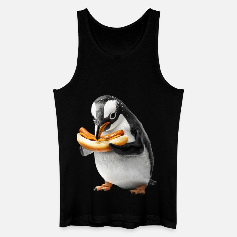Pinguin - Männer Bio Tank Top - Schwarz