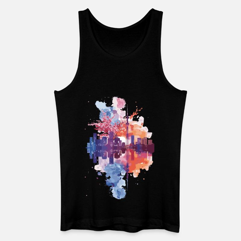 Sakura - Männer Bio Tank Top - Schwarz