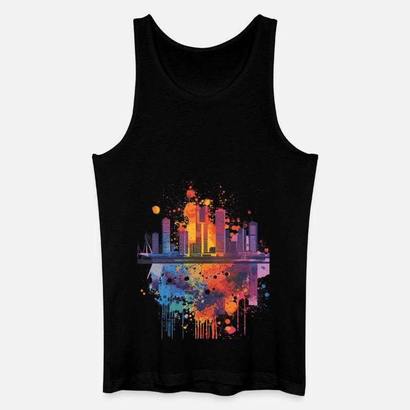 Rotterdam - Männer Bio Tank Top - Schwarz