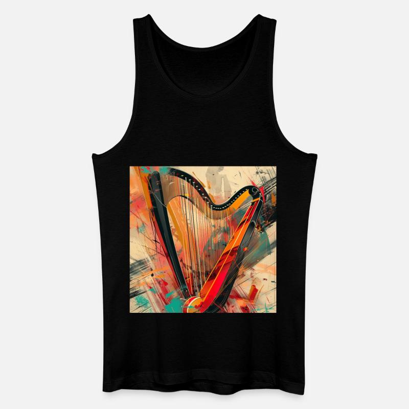 Harfe - Männer Bio Tank Top - Schwarz