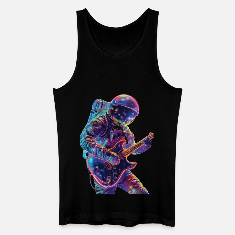 Astronaut Gitarre - Männer Bio Tank Top - Schwarz