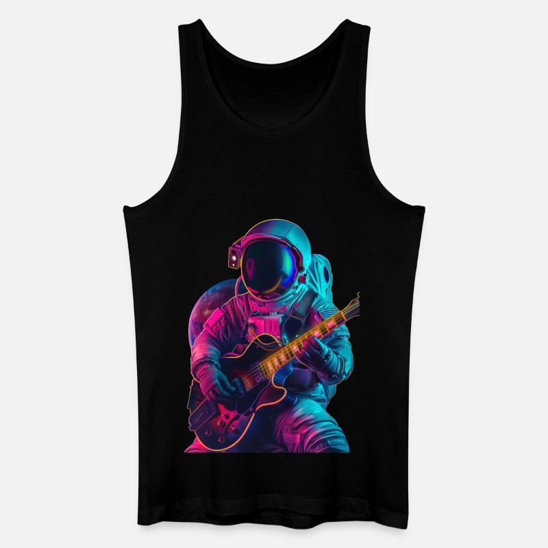 Astronaut Gitarre - Männer Bio Tank Top - Schwarz