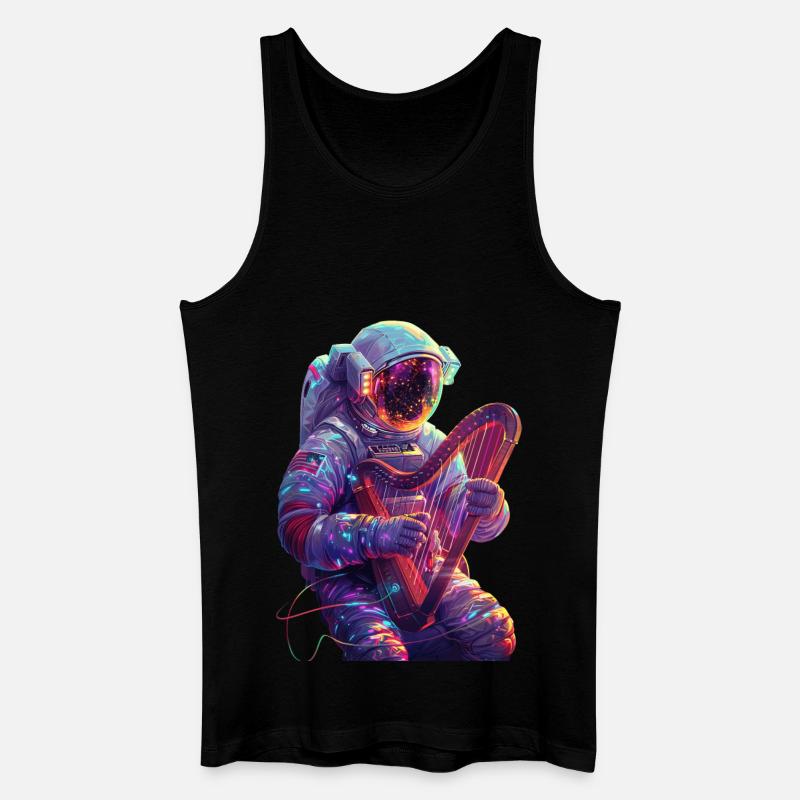 Astronaut Harfe - Männer Bio Tank Top - Schwarz