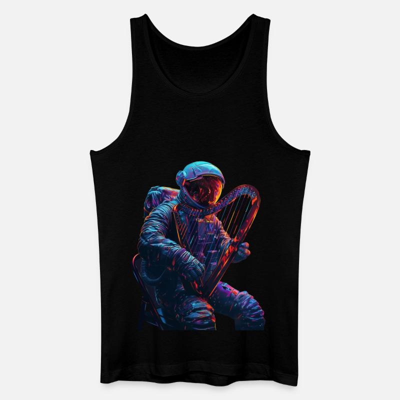 Astronaut Harfe - Männer Bio Tank Top - Schwarz
