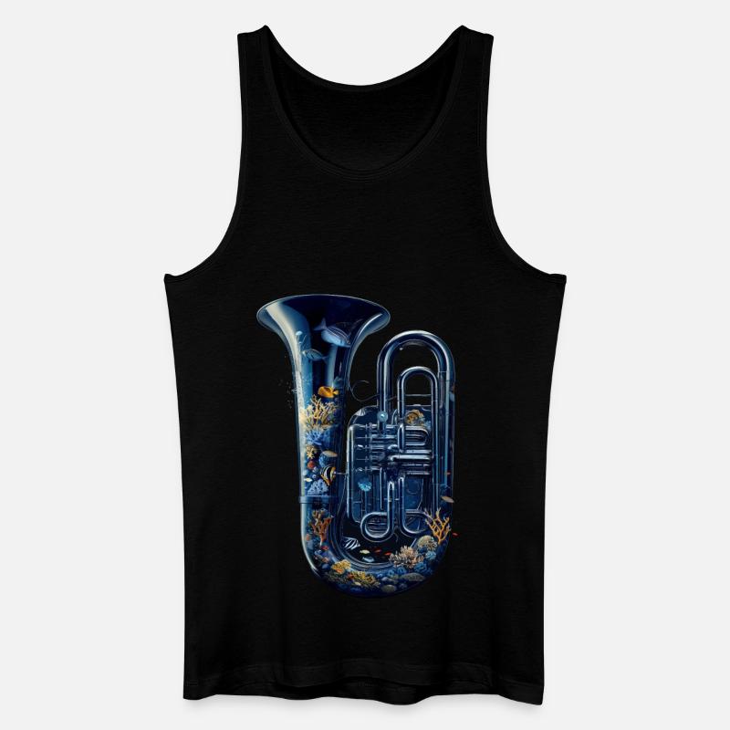 Fisch Tuba - Männer Bio Tank Top - Schwarz