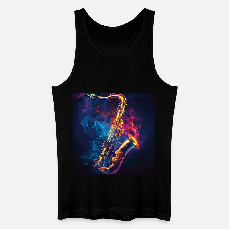 Saxophon - Männer Bio Tank Top - Schwarz