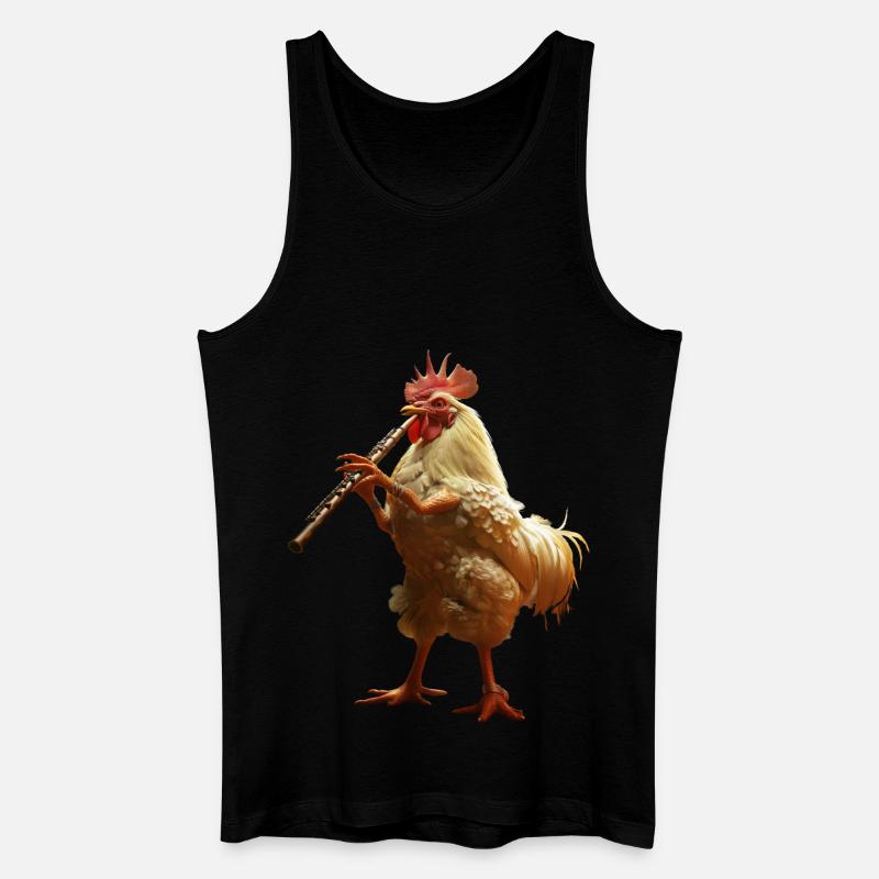 Hahn Flöte - Männer Bio Tank Top - Schwarz
