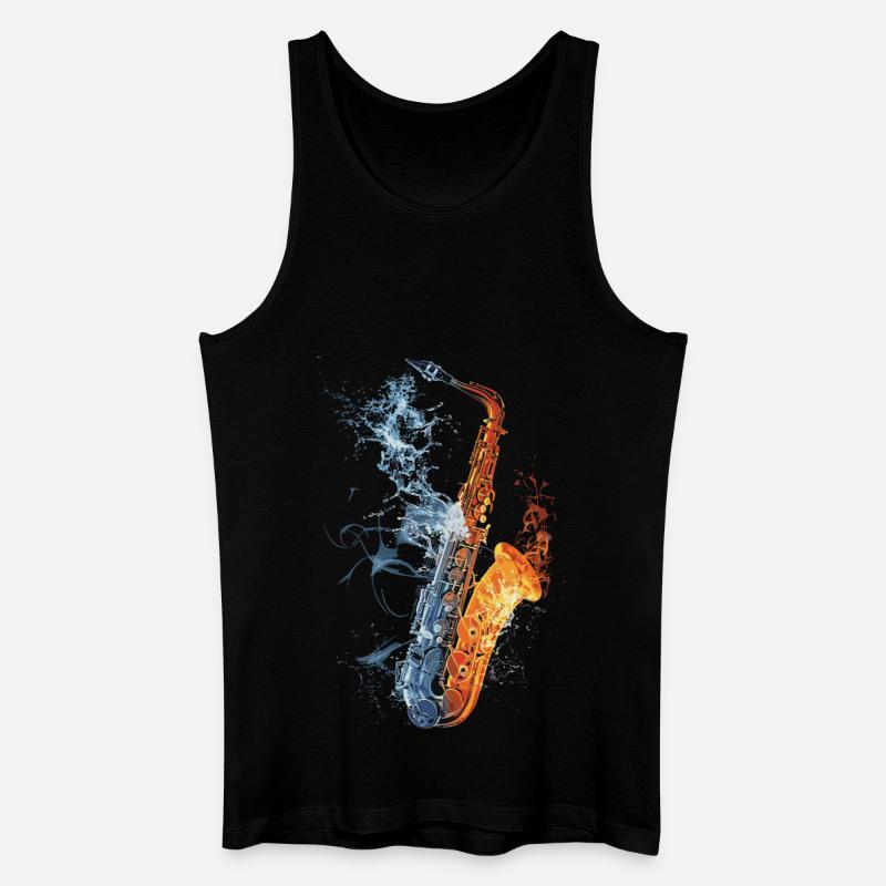 Saxophon - Männer Bio Tank Top - Schwarz