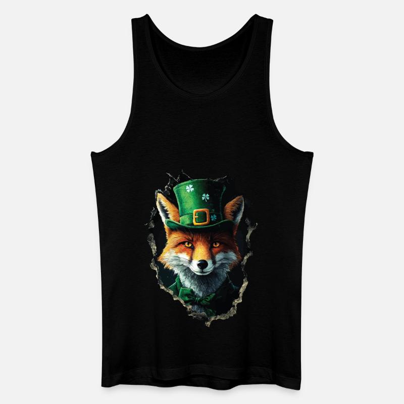 St. Patrick Fuchs - Männer Bio Tank Top - Schwarz