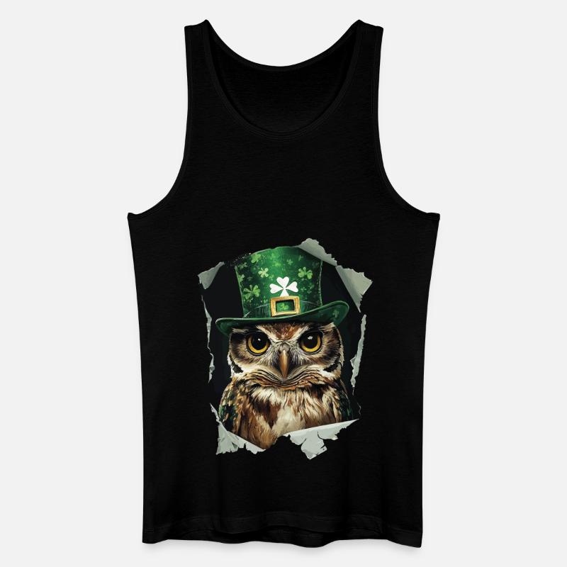 St. Patrick Eule - Männer Bio Tank Top - Schwarz