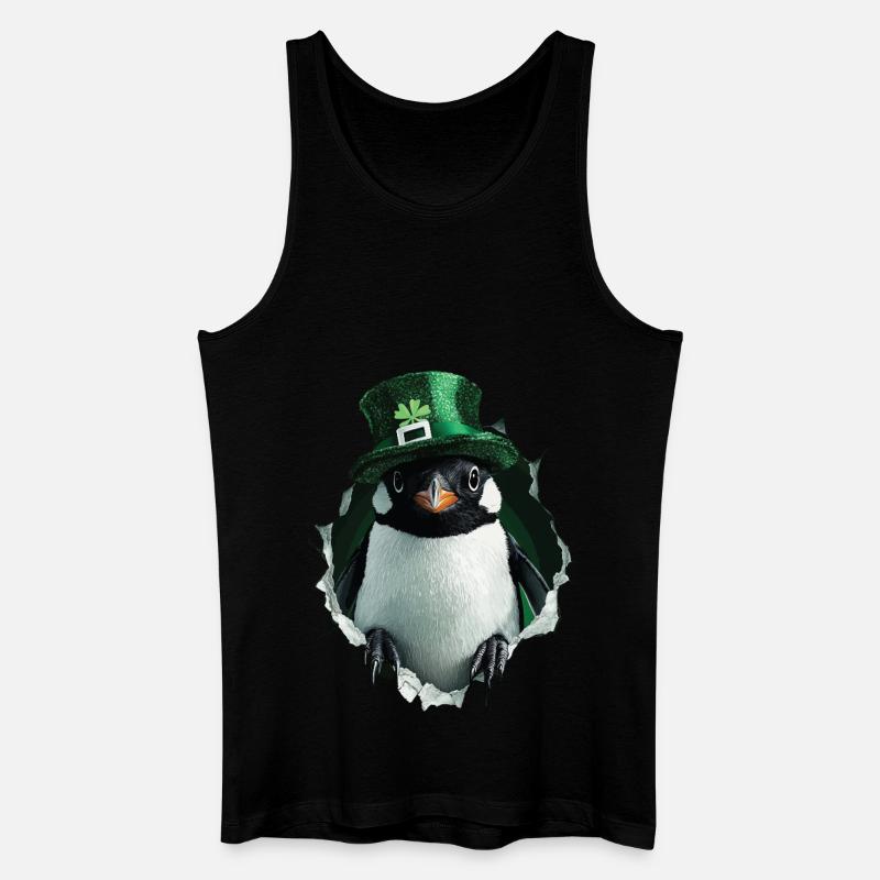 St. Patrick Pinguin - Männer Bio Tank Top - Schwarz