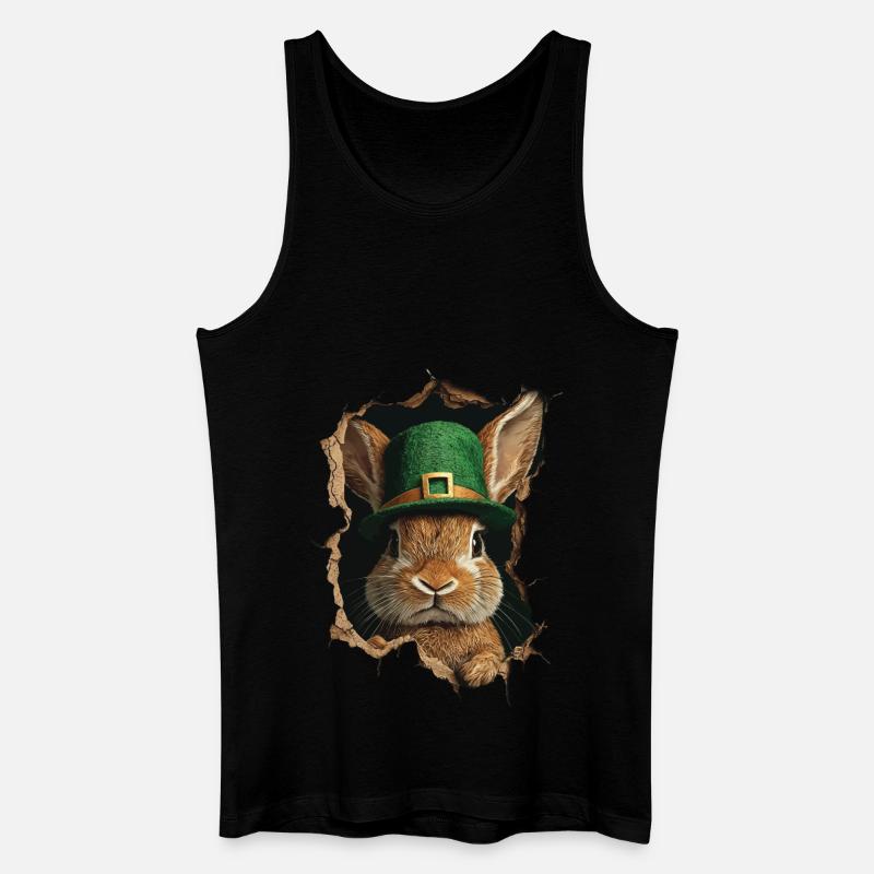 St. Patrick Kaninchen - Männer Bio Tank Top - Schwarz