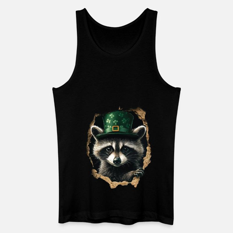 St. Patrick Waschbär - Männer Bio Tank Top - Schwarz