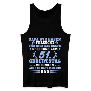 51 Jahre alt Papa 51. Geburtstag Geschenk - Männer Bio Tank Top - Schwarz - Vorne