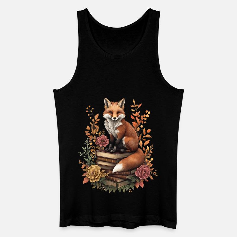 Fuchs - Männer Bio Tank Top - Schwarz