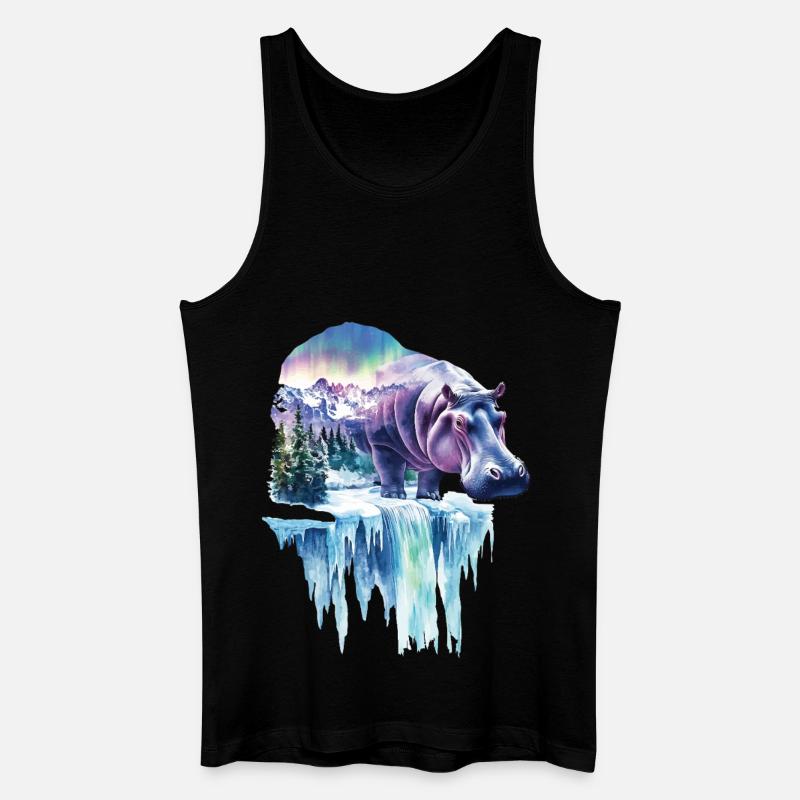 Nilpferd - Männer Bio Tank Top - Schwarz