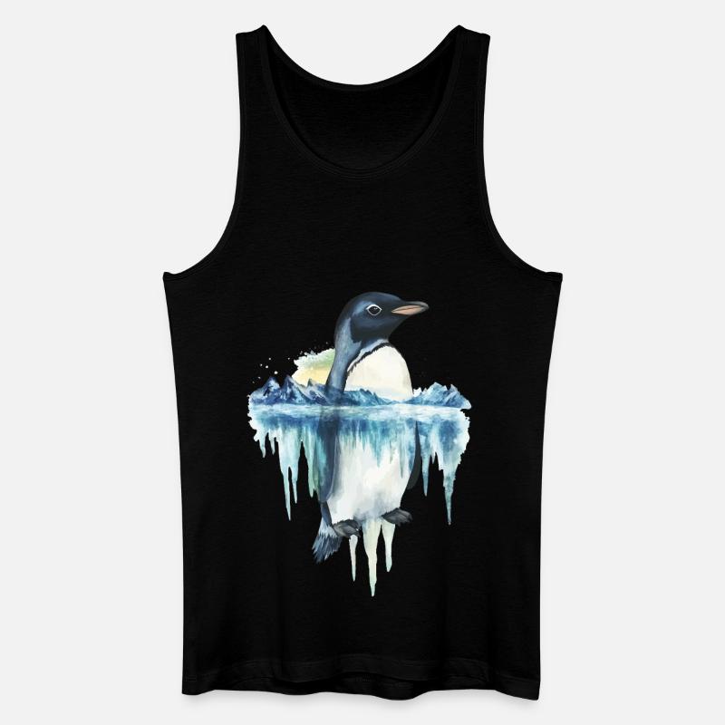 Pinguin - Männer Bio Tank Top - Schwarz