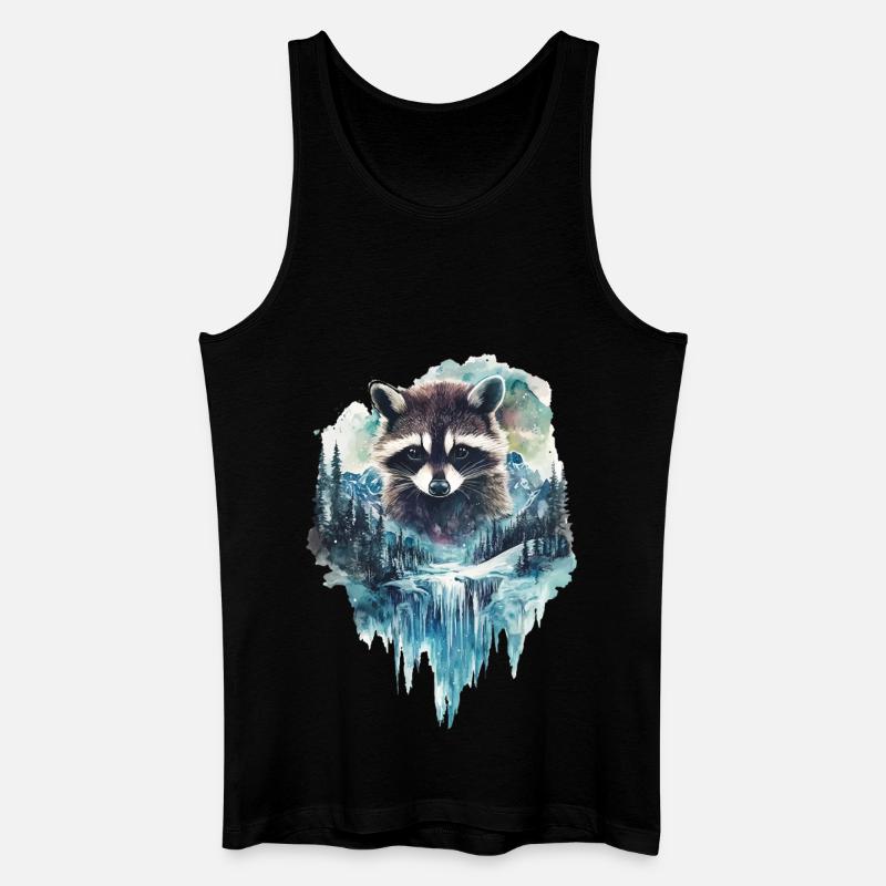 Waschbär - Männer Bio Tank Top - Schwarz