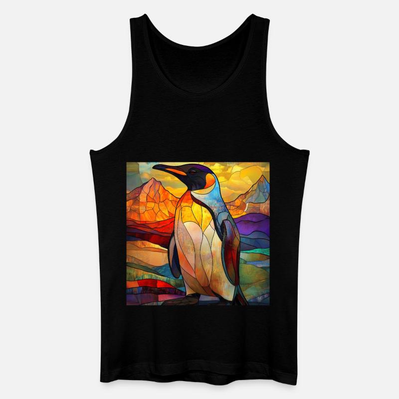 Pinguin - Männer Bio Tank Top - Schwarz