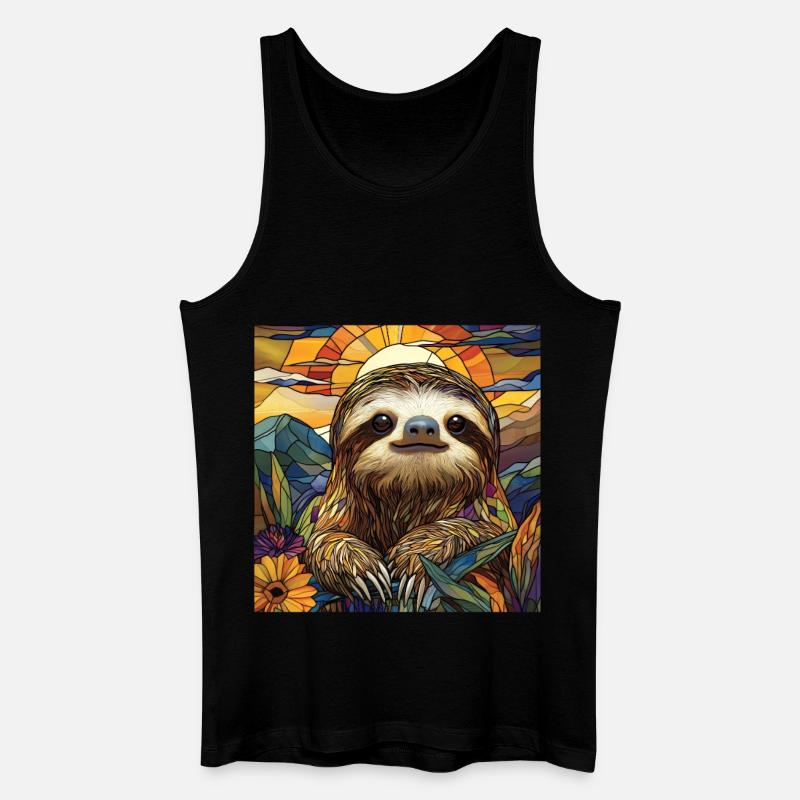 Faultier - Männer Bio Tank Top - Schwarz