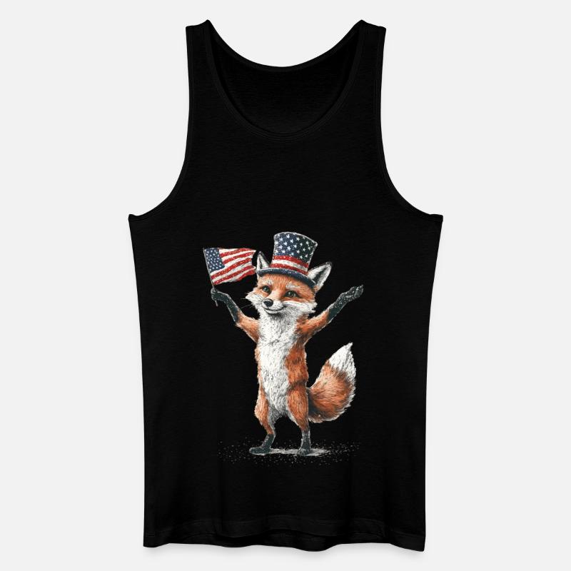 Fuchs - Männer Bio Tank Top - Schwarz