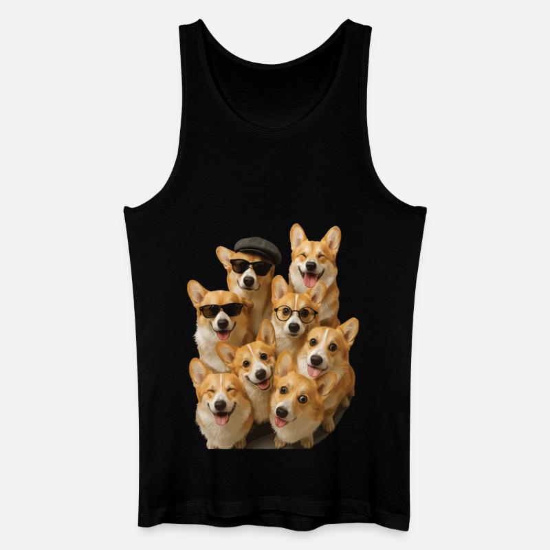 Corgi - Männer Bio Tank Top - Schwarz