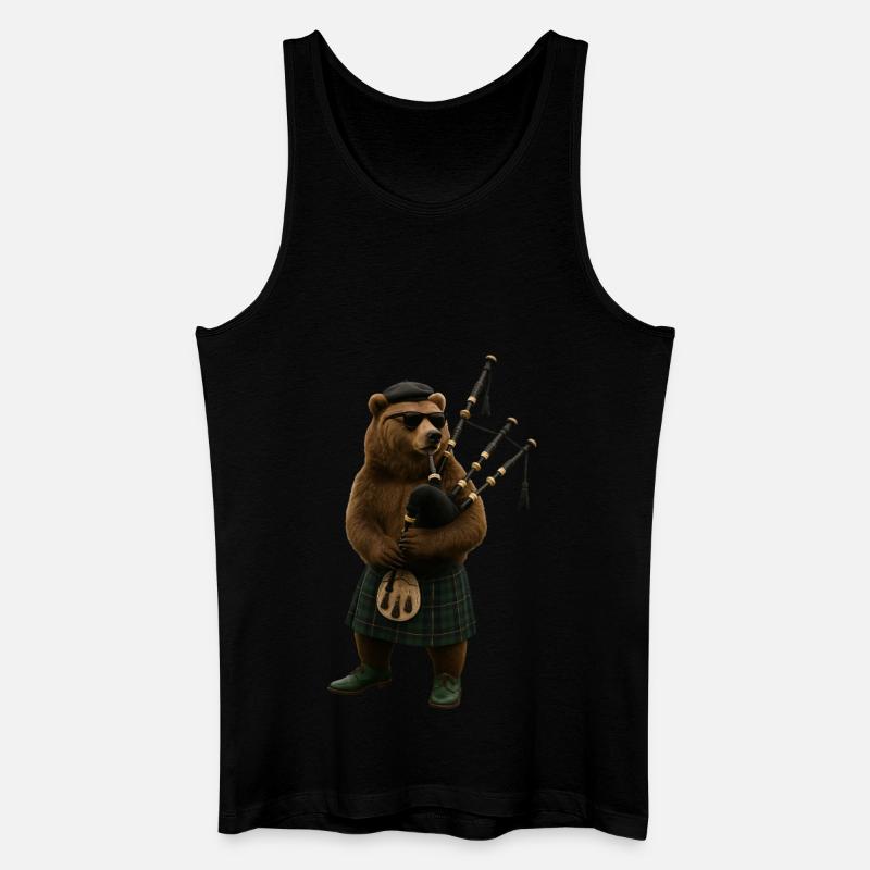 Bär Dudelsack - Männer Bio Tank Top - Schwarz