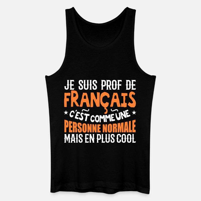 Je suis prof de français - Débardeur bio Homme - noir