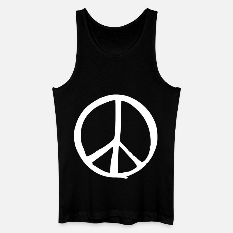 Peacezeichen - Männer Bio Tank Top - Schwarz