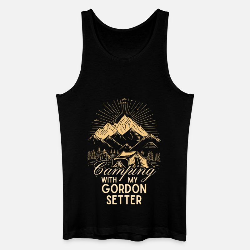 Gordon Setter Camping - Männer Bio Tank Top - Schwarz