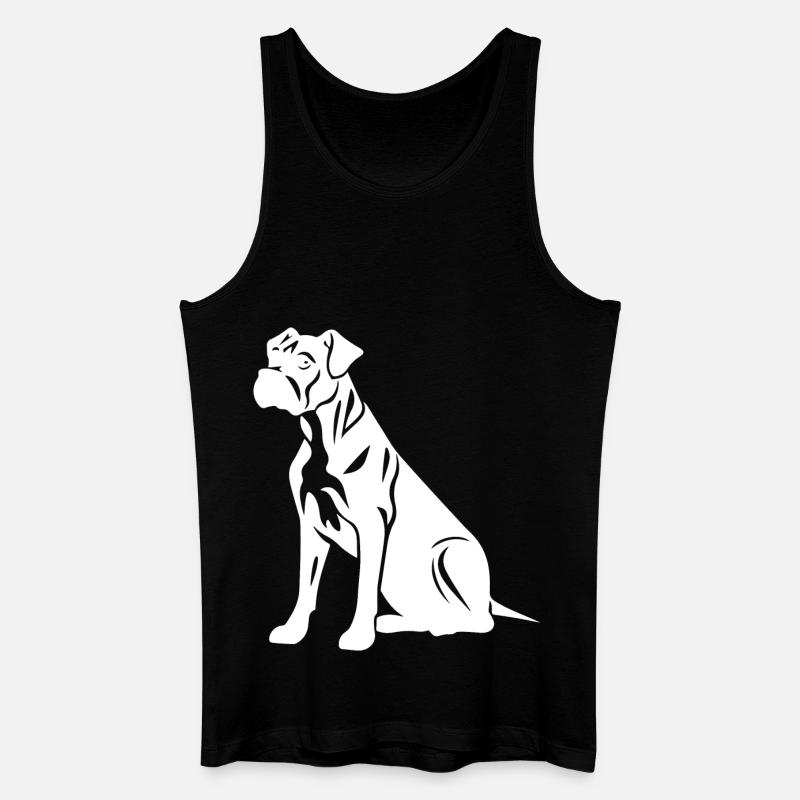 Boxer Hund Silhouette - Männer Bio Tank Top - Schwarz