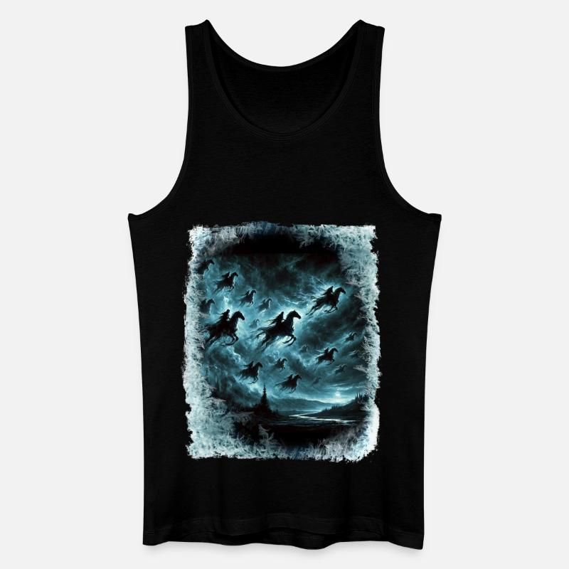 Wilde Jagd durchquert den Himmel - Männer Bio Tank Top - Schwarz