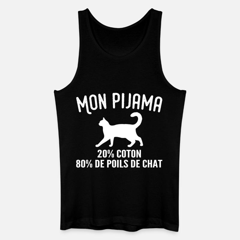 Humorvoller Katzenhaar-Pyjama - Männer Bio Tank Top - Schwarz