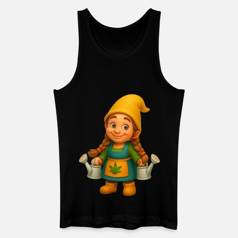 Zwergin mit Gießkannen - Männer Bio Tank Top - Schwarz