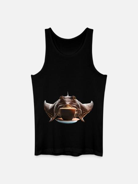 Stingray Kaffee - Männer Bio Tank Top - Schwarz