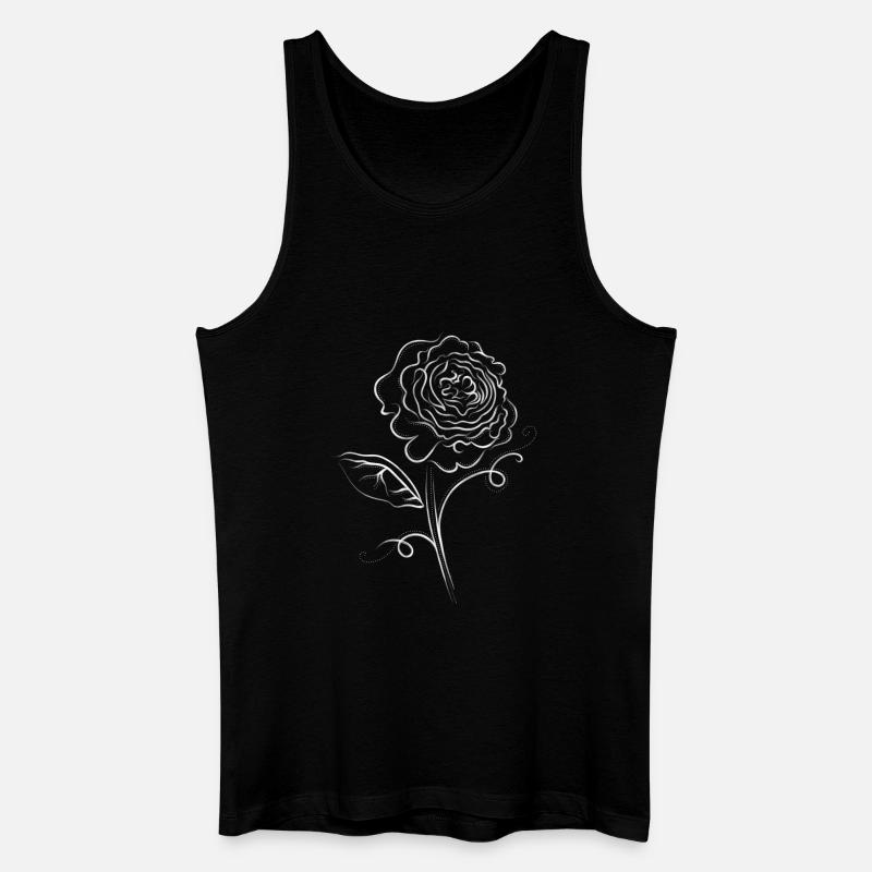 Rose Blume weiß elegant - Männer Bio Tank Top - Schwarz
