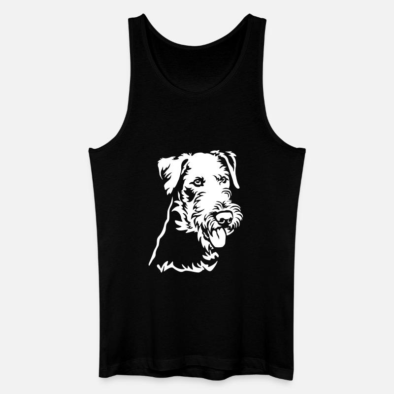 Airedale Terrier Kopf "Black Edition" - Männer Bio Tank Top - Schwarz