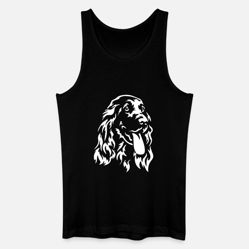 Cocker Spaniel Kopf "Black Edition" - Männer Bio Tank Top - Schwarz