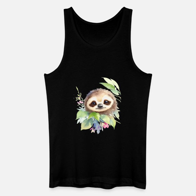 Faultier - Männer Bio Tank Top - Schwarz