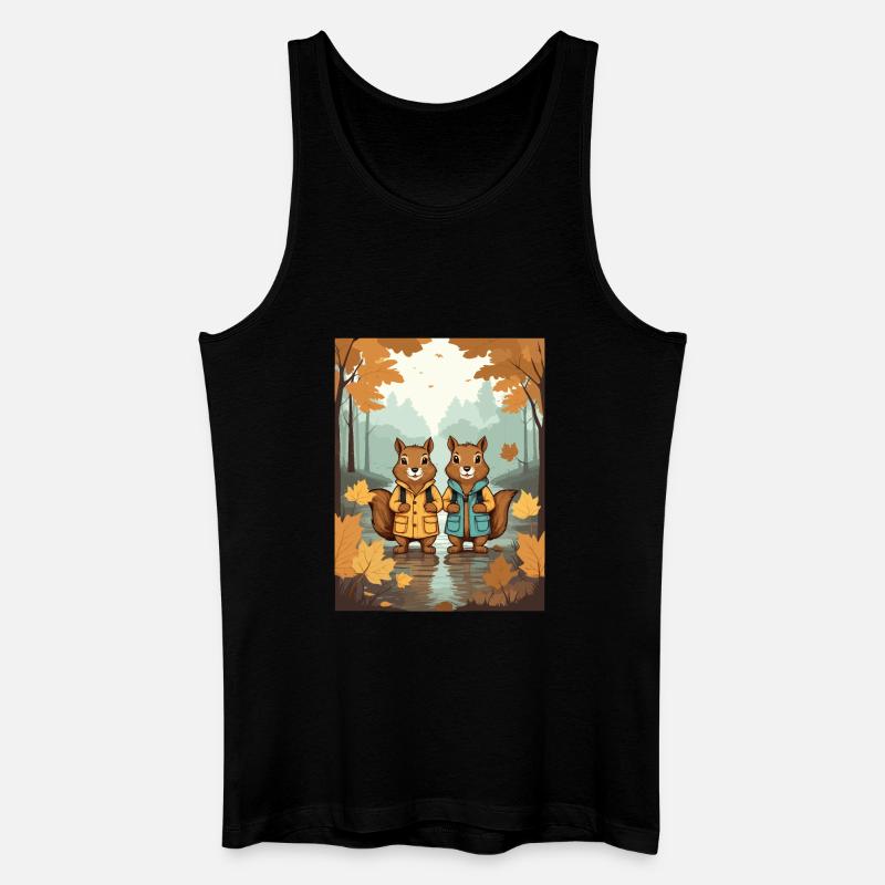 Süße Eichhörnchen - Männer Bio Tank Top - Schwarz