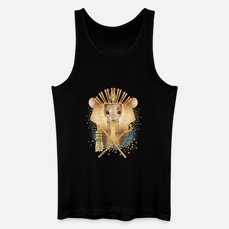 Maus mit ägyptischer Pharaonen Maske - Männer Bio Tank Top - Schwarz