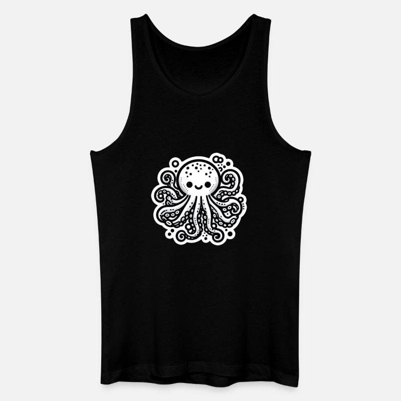 Octopus Octopus White Sticker - Men’s Organic Tank Top - black