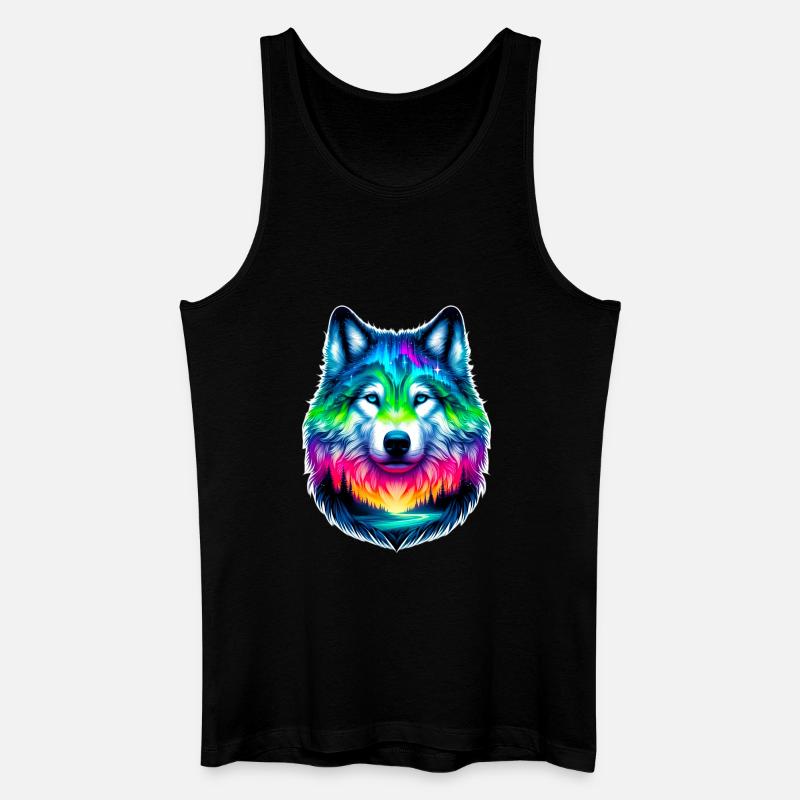 Wolf - Männer Bio Tank Top - Schwarz