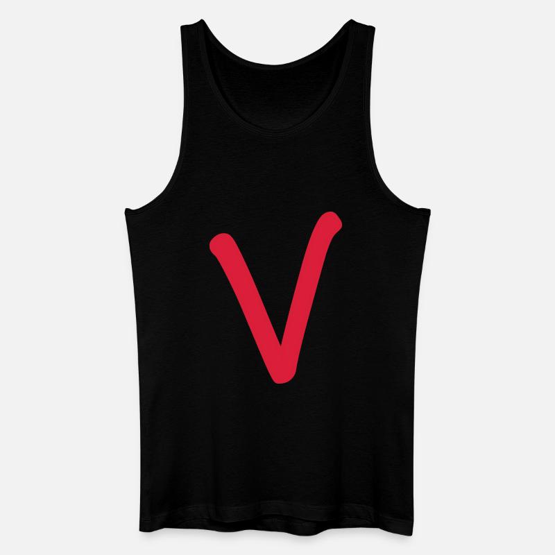 V - einfach nur V - Männer Bio Tank Top - Schwarz