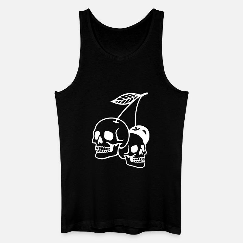 Dunkle Kirsche Schädel Illustration - Männer Bio Tank Top - Schwarz